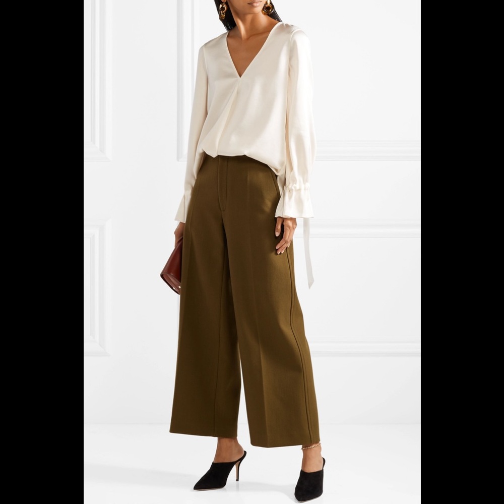 ELIZABETH AND JAMES Satin ADALINA Tie Cuff Blouse